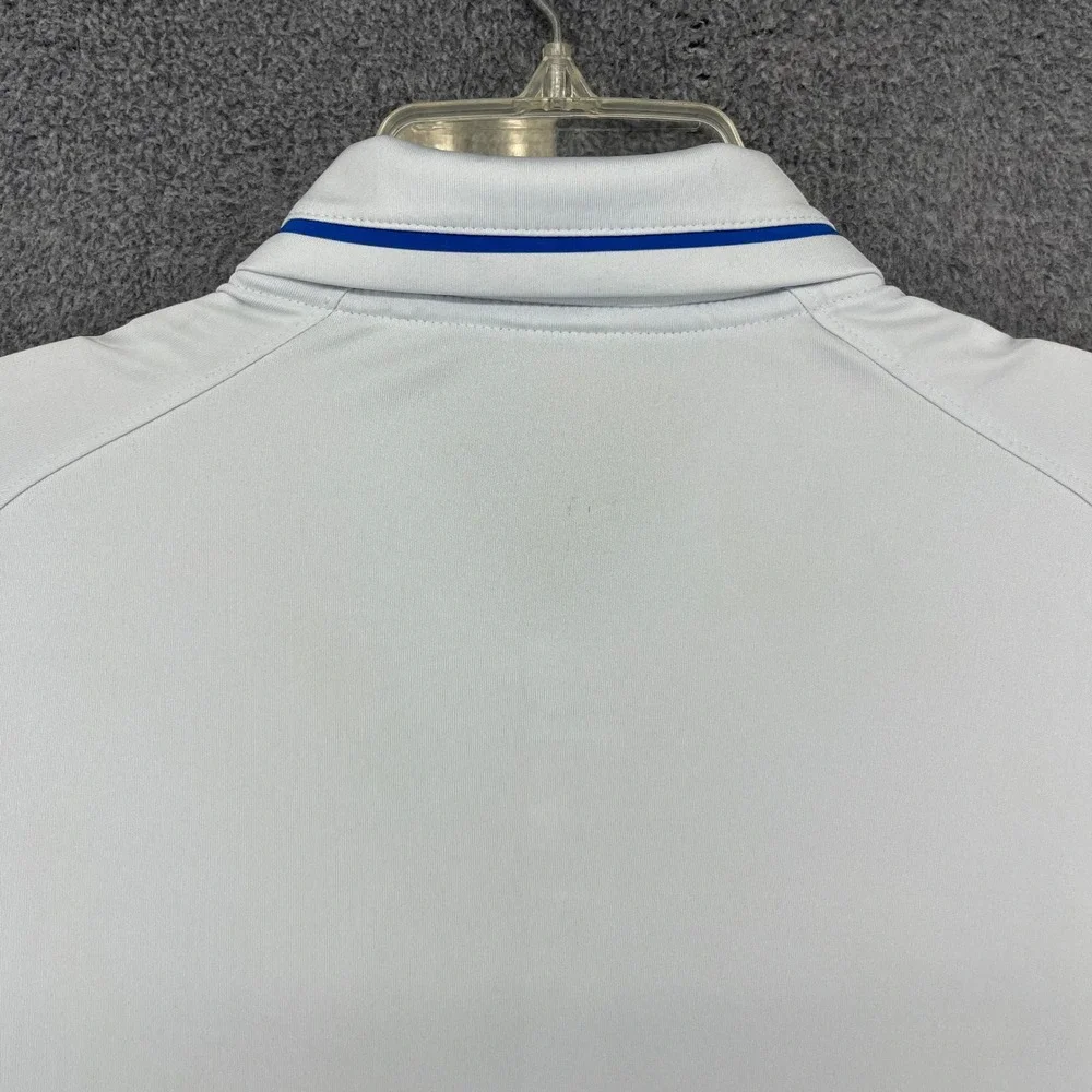 Nike Duke Blue Devils Polo Mens Large Blue Gray Striped Dri-FIT Golf Shirt